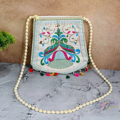 Handcrafted Cotton Embroidered Shoulder Bag / Purse for Girls & women (1 Pc / 9 Inch / Mix Desing) - infinityexculsivestore.com
