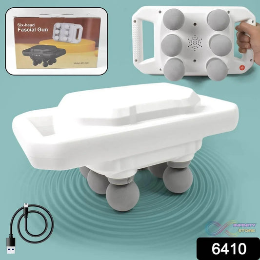 Handheld Full Body Massager 6-Head Massage Gun (1 Pc / Mix Color) - infinityexculsivestore.com