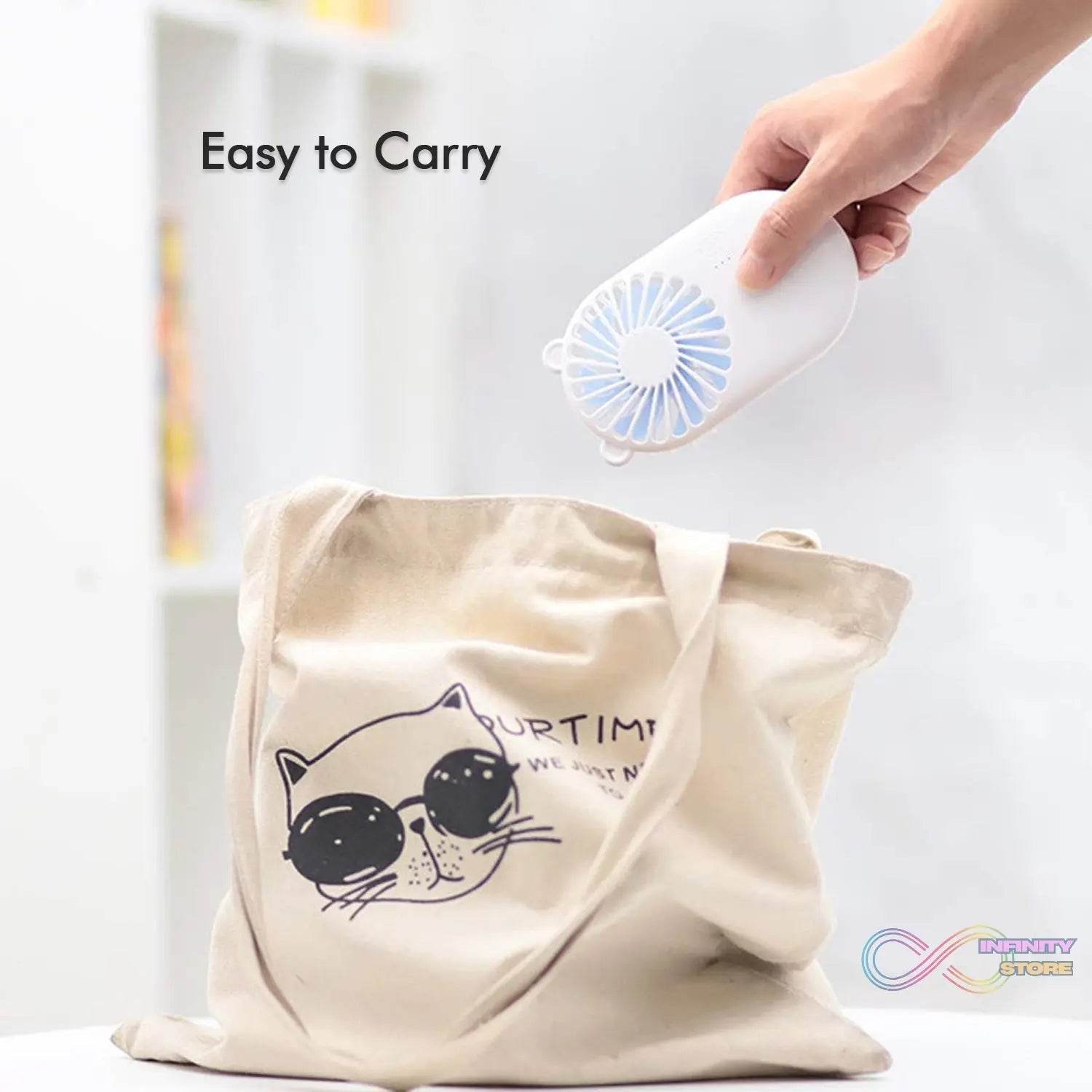 Handheld Mini Fan - USB Personal Fan with Bracket, Pocket-Sized Desktop Fan (Battery Not Included) - infinityexculsivestore.com