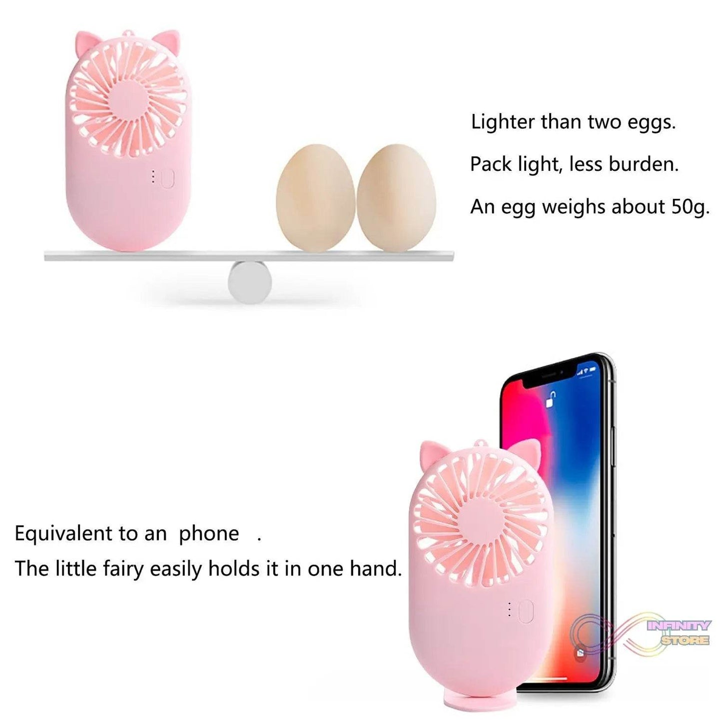 Handheld Mini Fan - USB Personal Fan with Bracket, Pocket-Sized Desktop Fan (Battery Not Included) - infinityexculsivestore.com