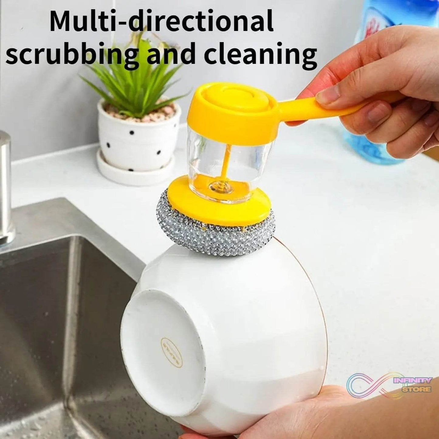 Handheld Soap Dispenser with Scrub (1 Set) - infinityexculsivestore.com