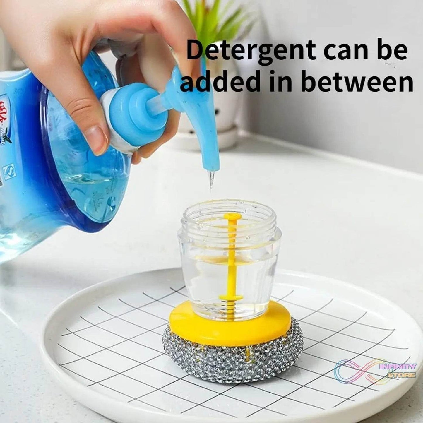 Handheld Soap Dispenser with Scrub (1 Set) - infinityexculsivestore.com