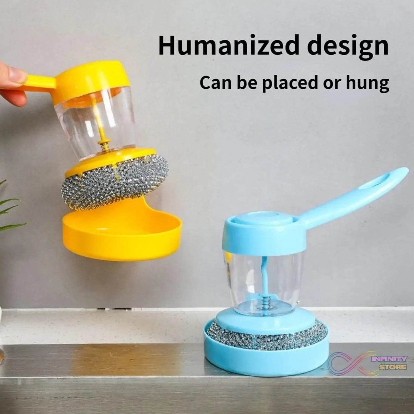 Handheld Soap Dispenser with Scrub (1 Set) - infinityexculsivestore.com