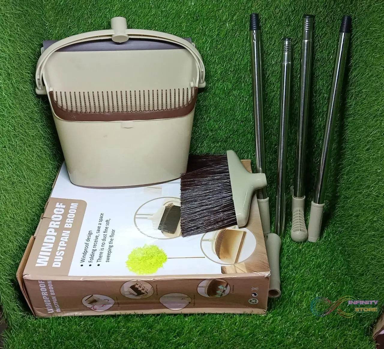 Handle Dustpan and Brush for Sweeping & Cleaning Dust Pan and Broom Handled - infinityexculsivestore.com