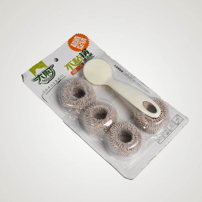 Handle Pot Dishwashing Kitchen Household Long-Handled Washing Pot Dishwashing Decontamination Cleaning Brush With Extra Brush Head - infinityexculsivestore.com