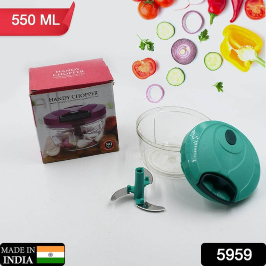Handy Mini Plastic Vegetable Chopper Cutter, Onion Chopper Vegetables for Kitchen Accessories with 3 Blades - infinityexculsivestore.com