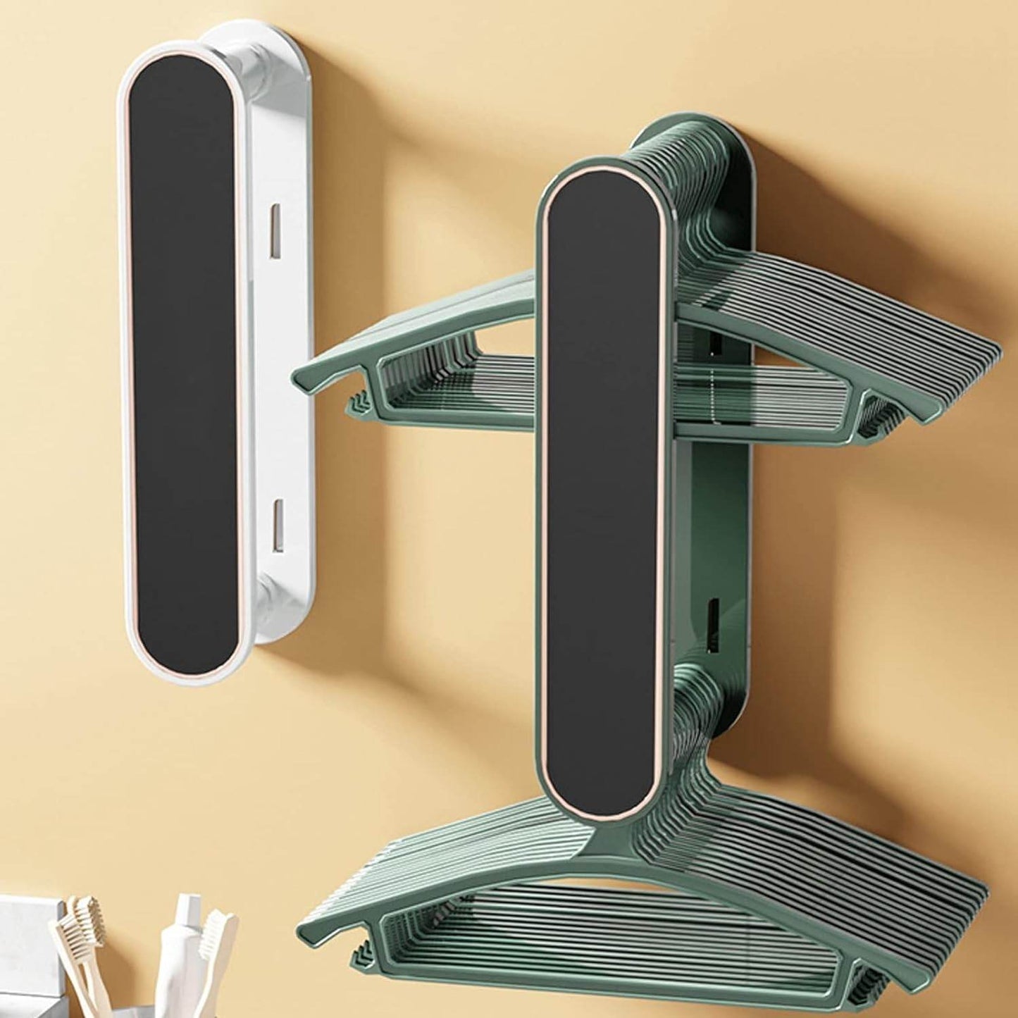 Hanger Organizer Stacker, Wall Mounted Stretchable Clothes Hanger Holder Organizer, Wall Mount Clothes Rack Organizer for Washing Machine, Hanger Storage Rack - infinityexculsivestore.com