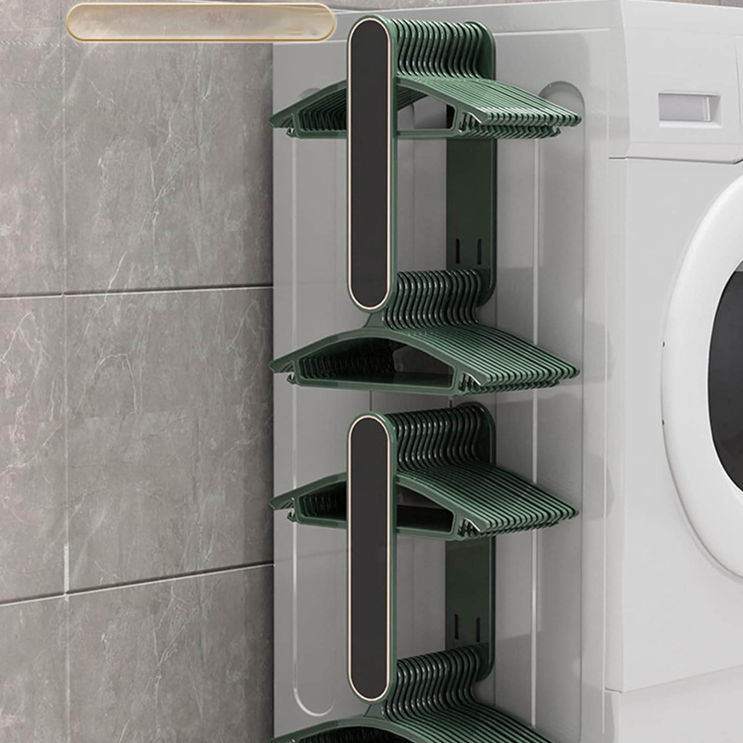 Hanger Organizer Stacker, Wall Mounted Stretchable Clothes Hanger Holder Organizer, Wall Mount Clothes Rack Organizer for Washing Machine, Hanger Storage Rack - infinityexculsivestore.com