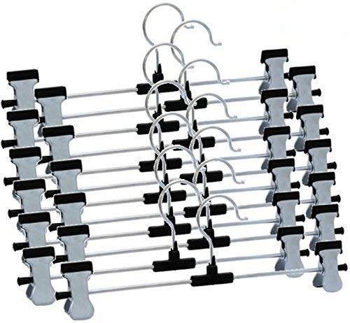 Hangers with 2-Adjustable Anti-Rust Clips (Pack of 12) - infinityexculsivestore.com