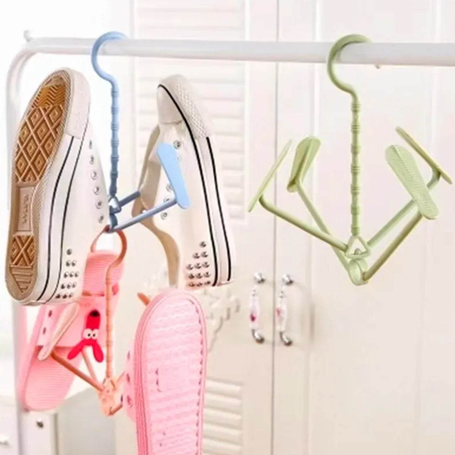 Hanging Shoe Rack Rotating Four Hooks Portable Drying Shoe Rack Wet and Dry Dual-use Drying Shoes Hanger Windproof - infinityexculsivestore.com
