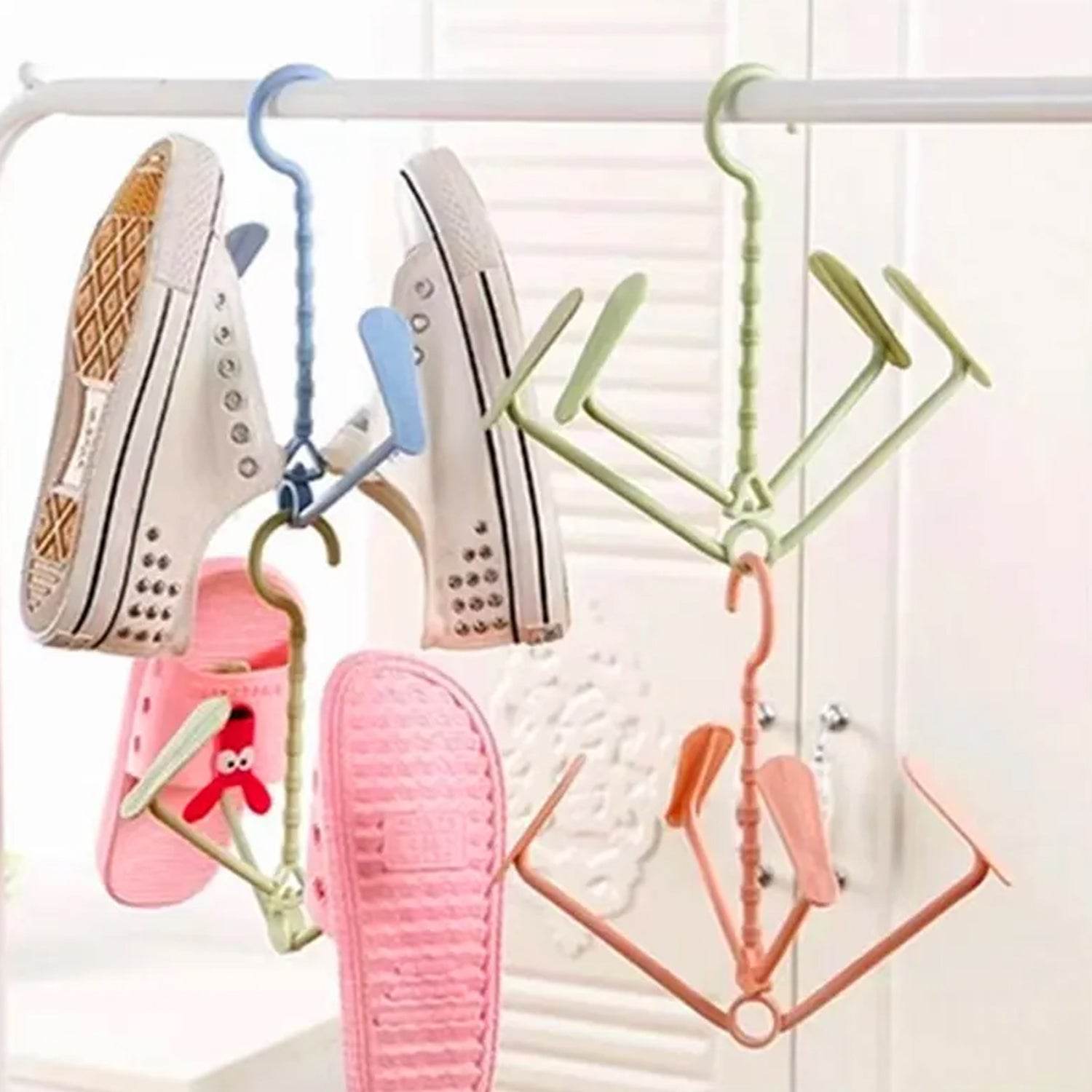 Hanging Shoe Rack Rotating Four Hooks Portable Drying Shoe Rack Wet and Dry Dual-use Drying Shoes Hanger Windproof - infinityexculsivestore.com