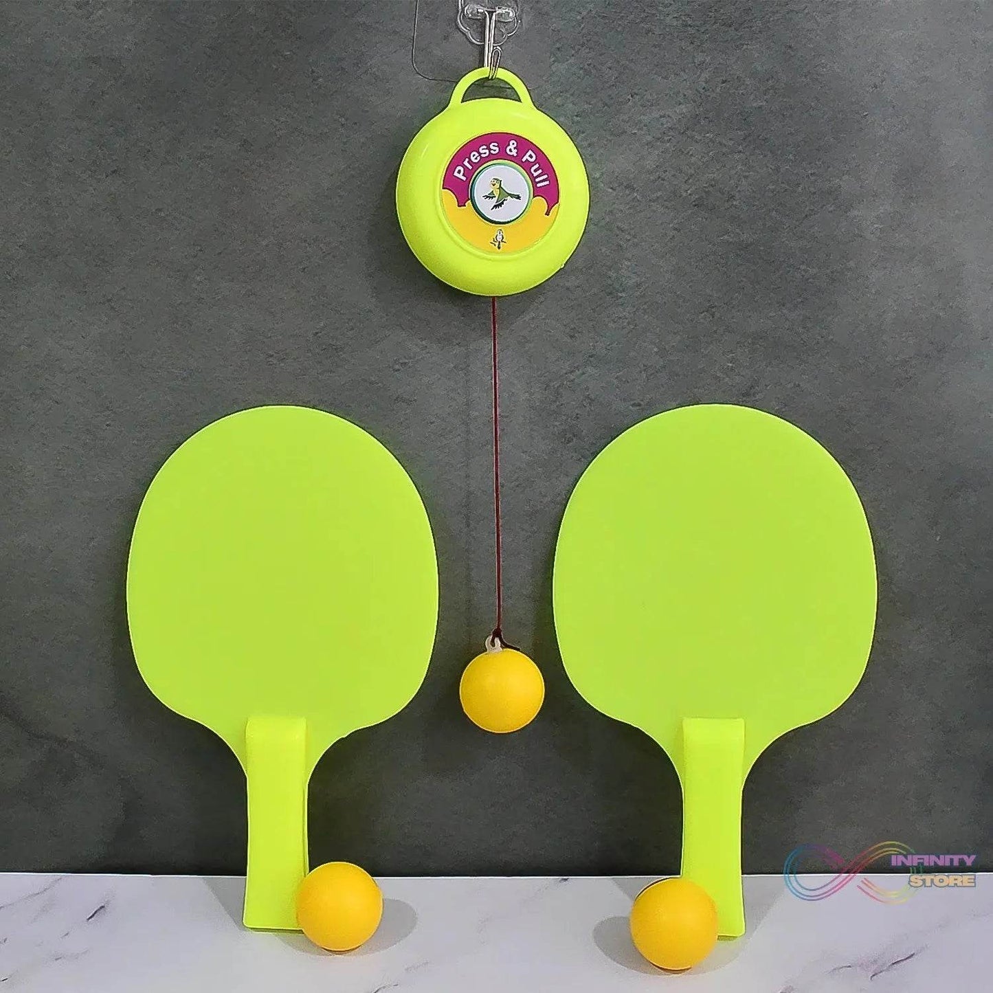 Hanging Table Tennis Trainer Set with Three Ball (1 Set) - infinityexculsivestore.com