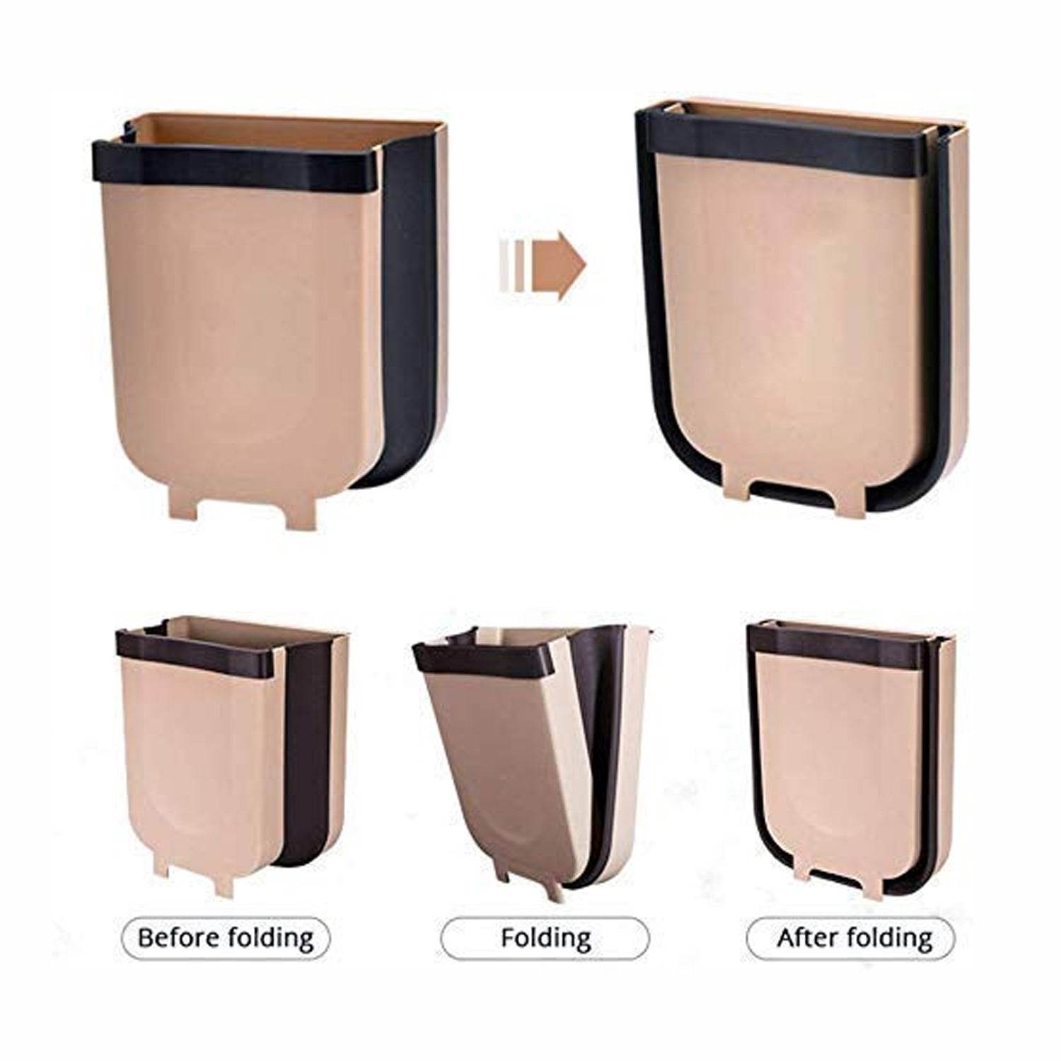 Hanging Trash Can for Kitchen Cabinet Door, Small Collapsible Foldable Waste Bins, Hanging Trash Holder for Bathroom Bedroom Office Car, Portable. - infinityexculsivestore.com
