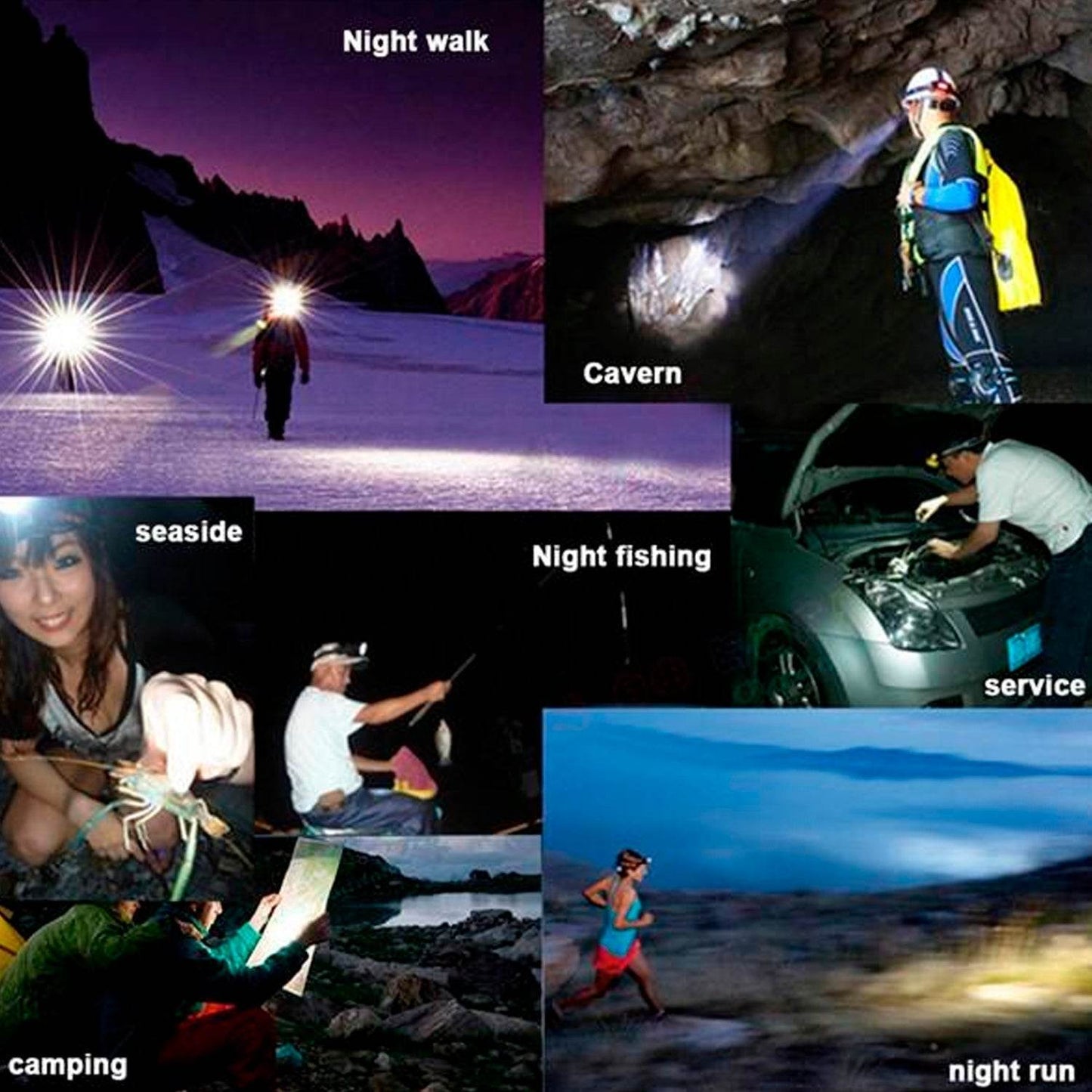 Head Lamp 15 Led Long Range Rechargeable Lamp Use For Camping, Hiking - infinityexculsivestore.com
