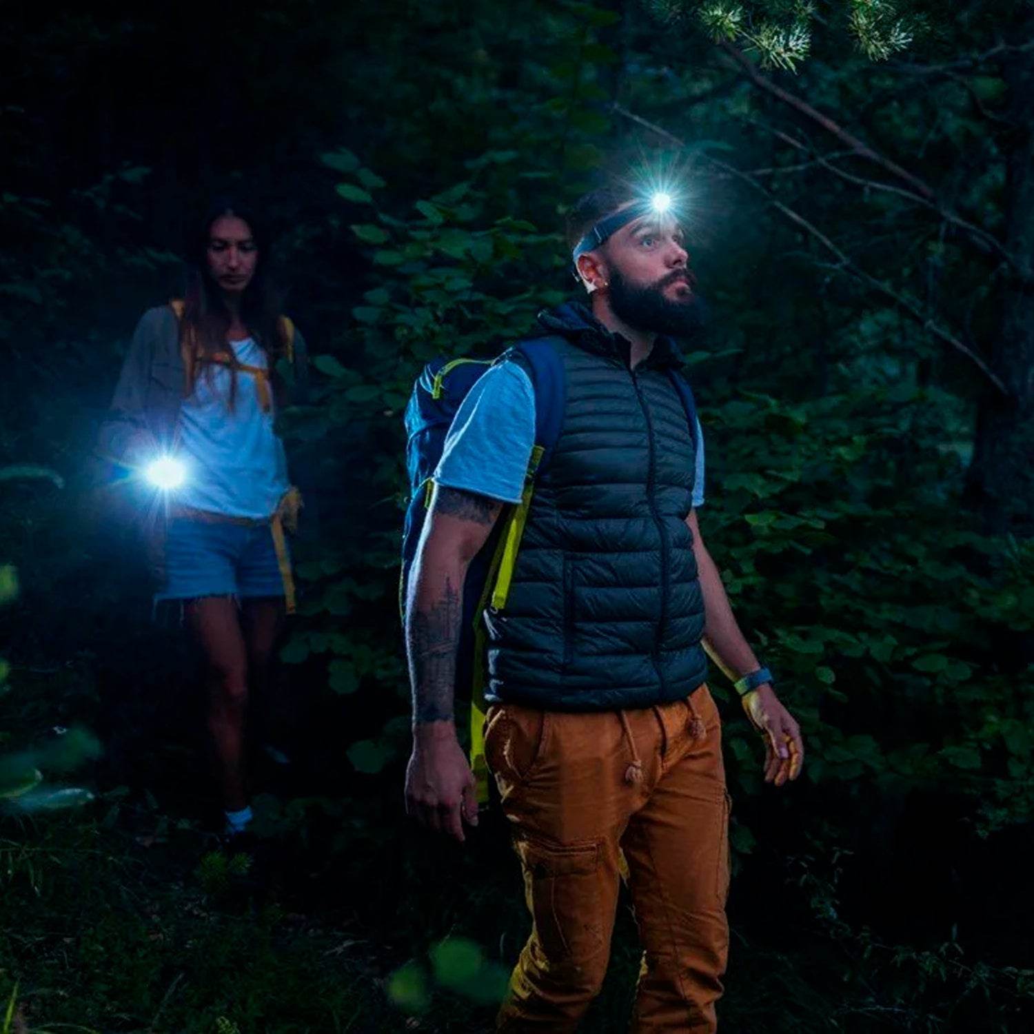 Head Lamp 15 Led Long Range Rechargeable Lamp Use For Camping, Hiking - infinityexculsivestore.com