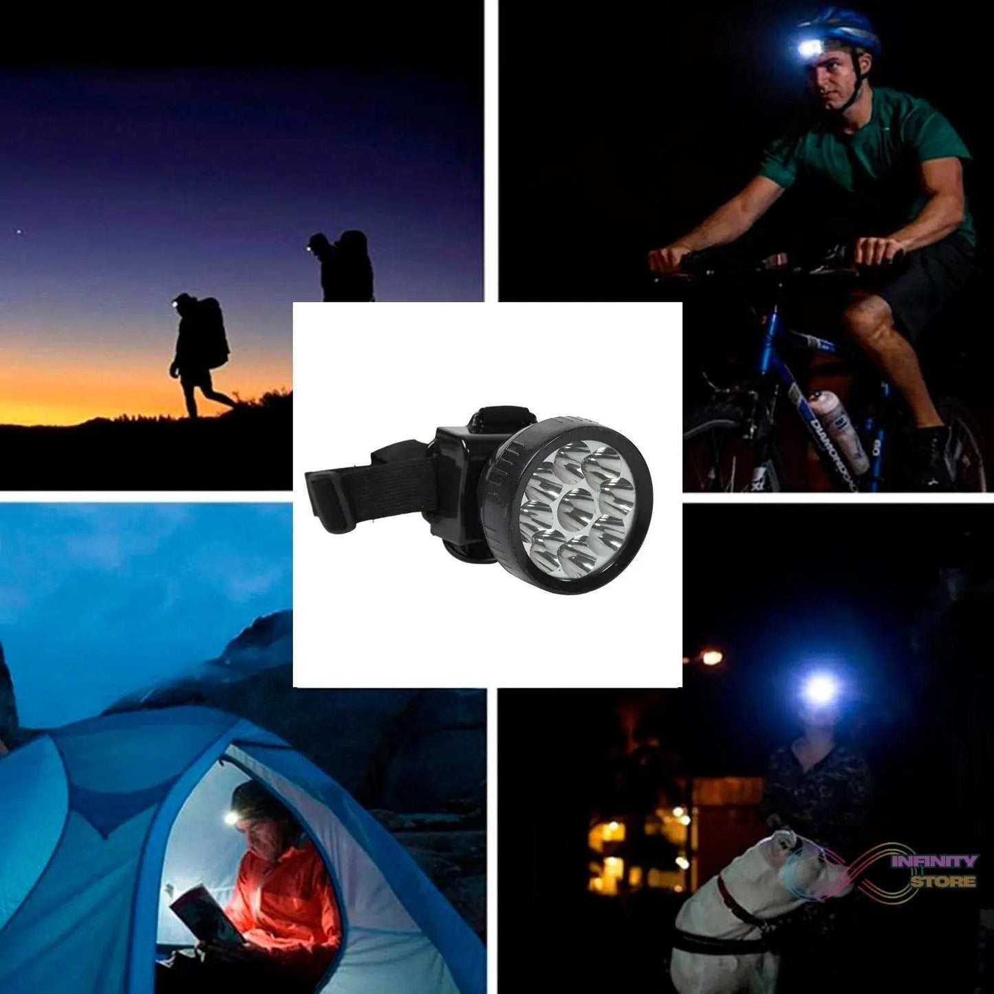 Head Lamp 9 Led Long Range Rechargeable Lamp Use For Farmers, Fishing - infinityexculsivestore.com