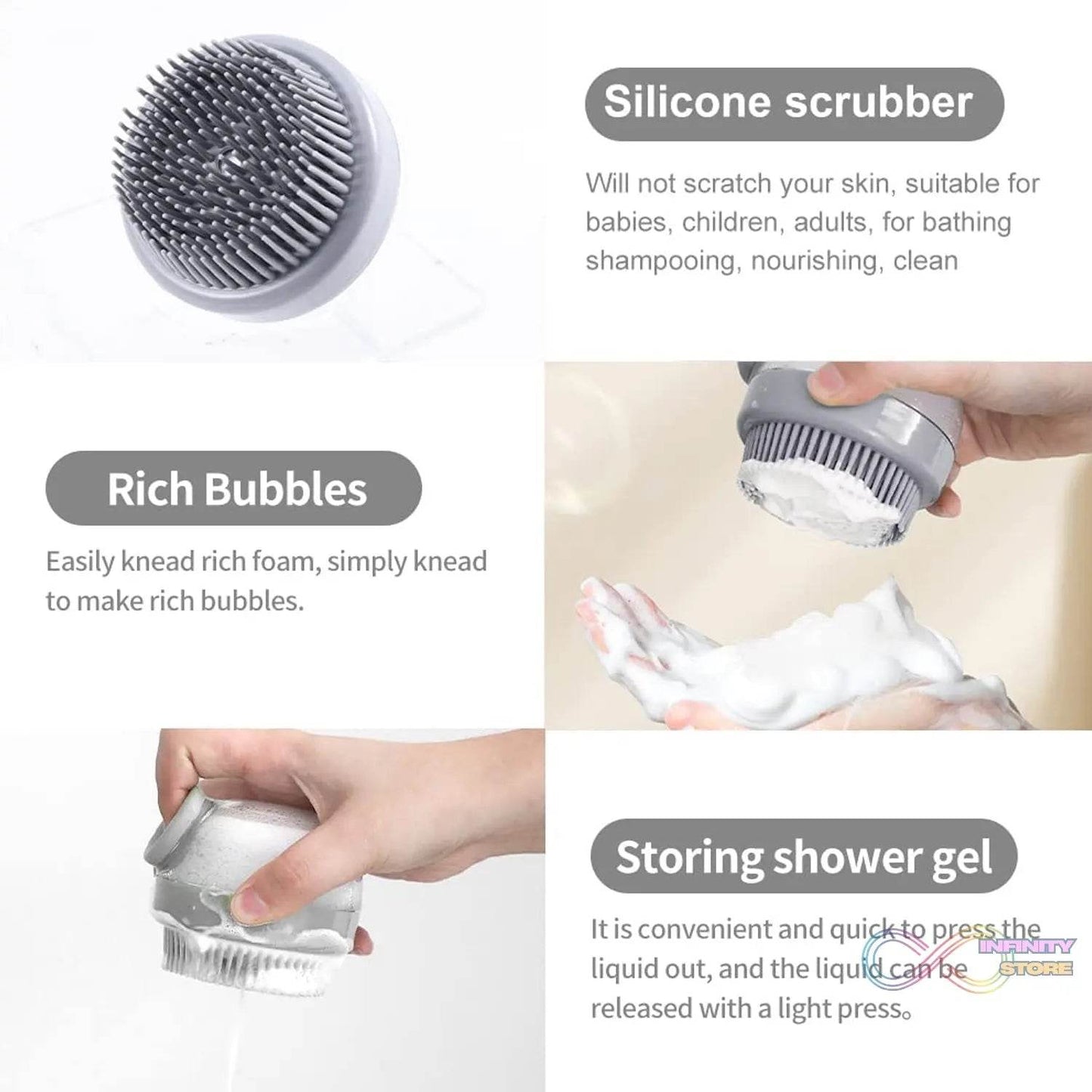 Head Scalp Massager Shampoo Brush (1 Pc) - infinityexculsivestore.com