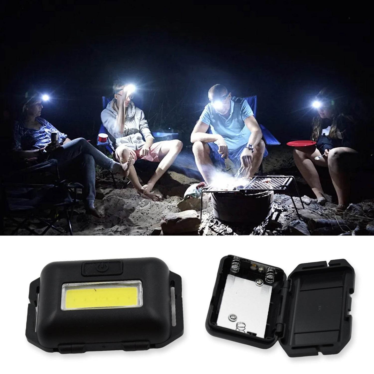 Head lamp Flashlight Waterproof Portable Lantern Headband Light Torch Lamp for Outdoor Camping Hiking Backpack Cycling, Running Hunting 10W Cob(1 Pc) - infinityexculsivestore.com