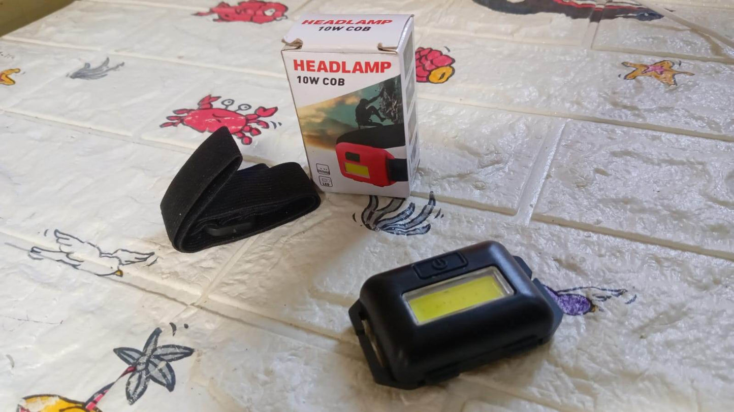 Head lamp Flashlight Waterproof Portable Lantern Headband Light Torch Lamp for Outdoor Camping Hiking Backpack Cycling, Running Hunting 10W Cob(1 Pc) - infinityexculsivestore.com