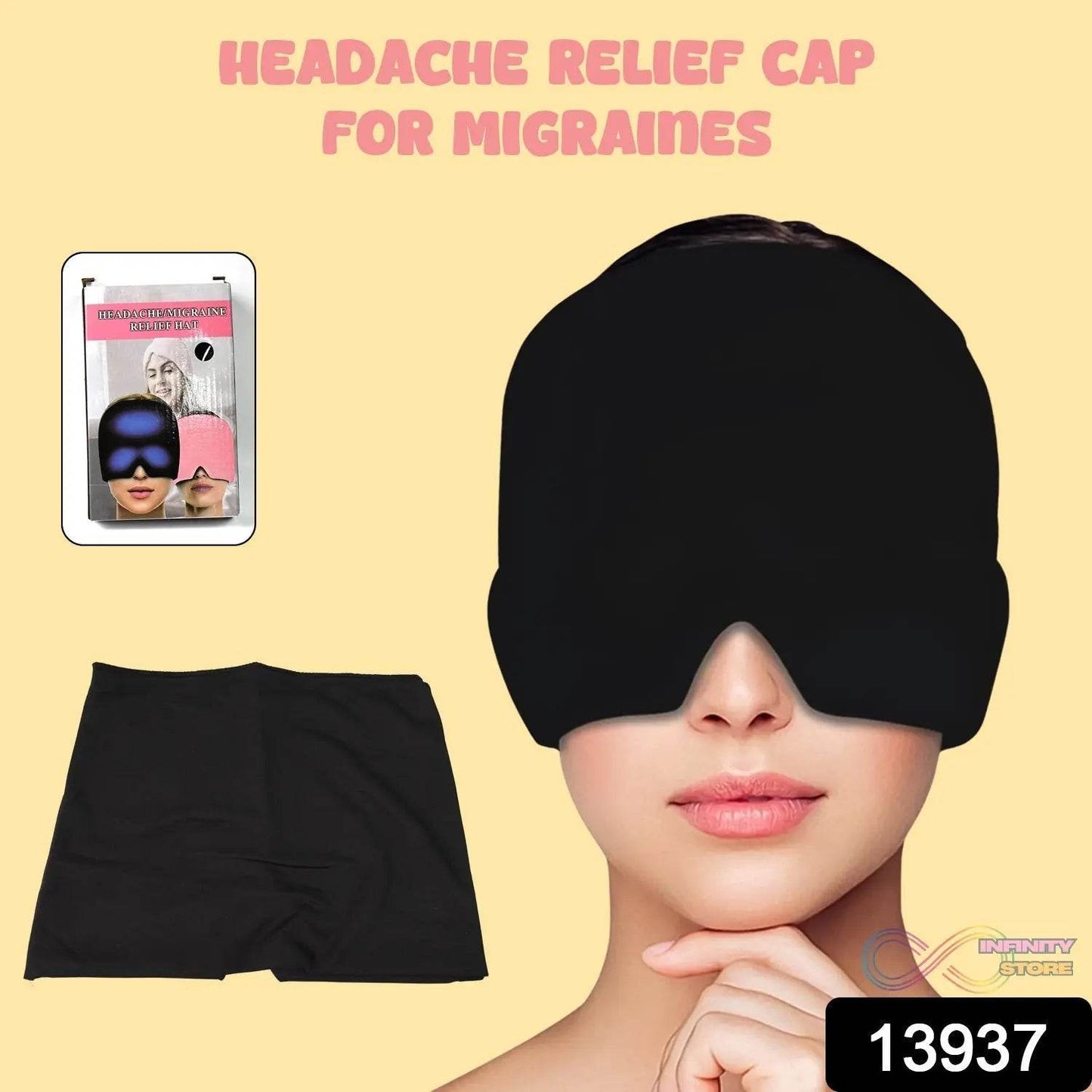 Headache Relief Hat Migraine Cap (1 pc / Black color) - infinityexculsivestore.com