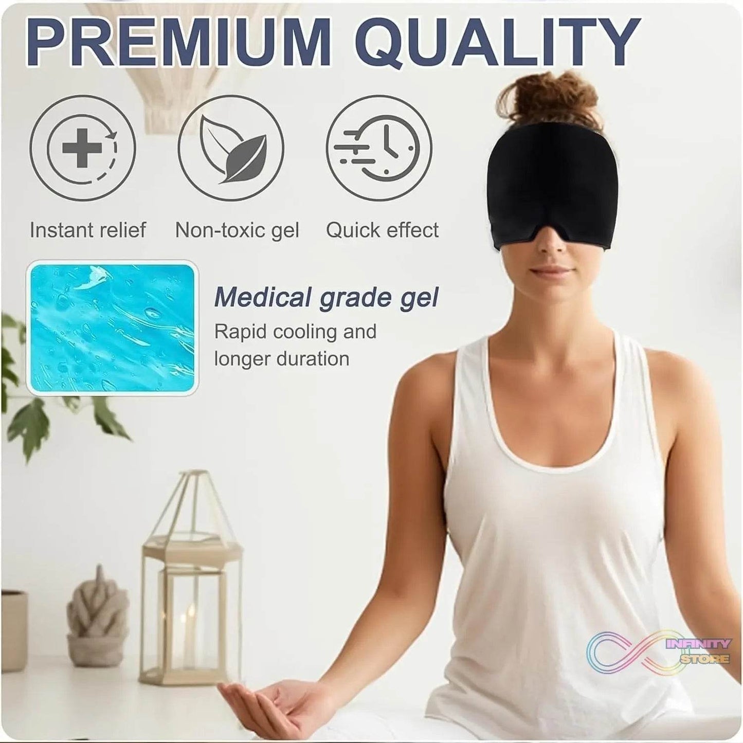 Headache Relief Hat Migraine Cap (1 pc / Black color) - infinityexculsivestore.com
