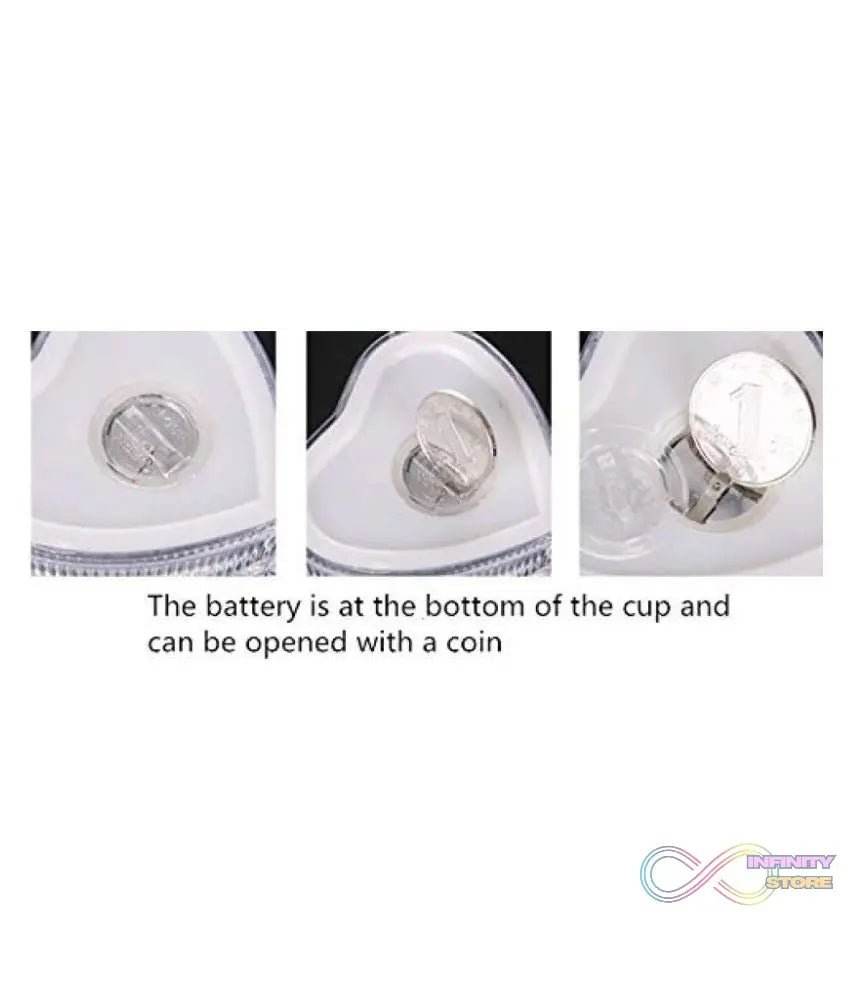 Heart Shape Activated Blinking Led Glass Cup - infinityexculsivestore.com