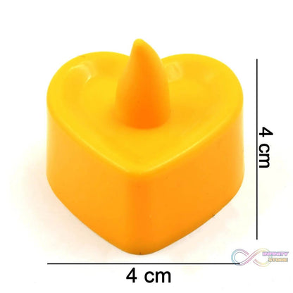 Heart Shape Battery Operated Tea Light LED Candles, for Decoration Use (24 Pc Set) - infinityexculsivestore.com