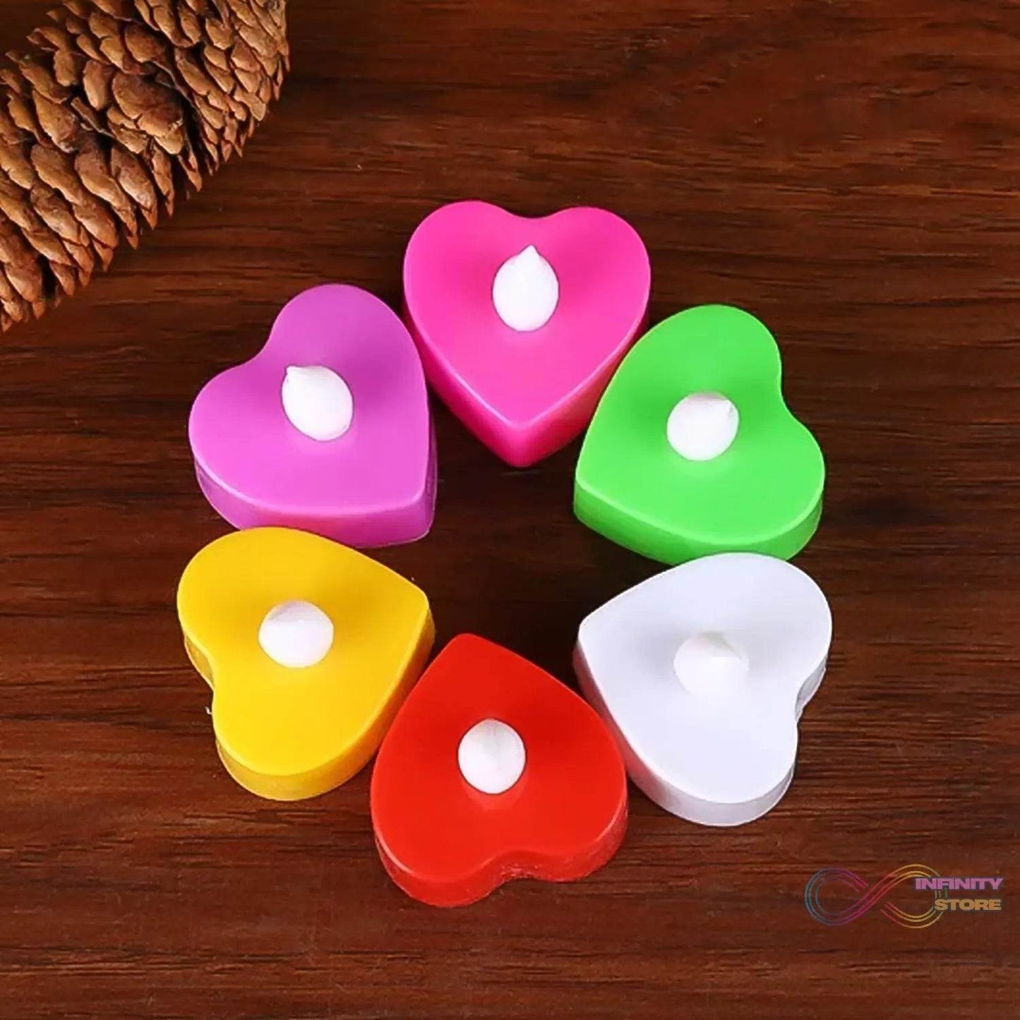 Heart Shape Battery Operated Tea Light LED Candles, for Decoration Use (24 Pc Set) - infinityexculsivestore.com