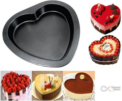 Heart Shape Cake Mould Non Stick Steel 1 kg Cake Baking Tray ( 23cm) - infinityexculsivestore.com