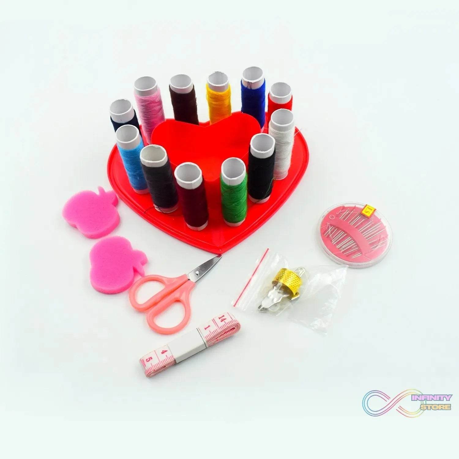 Heart-Shaped Sewing Box Multi-Functional Convenient Sewing Tools - infinityexculsivestore.com