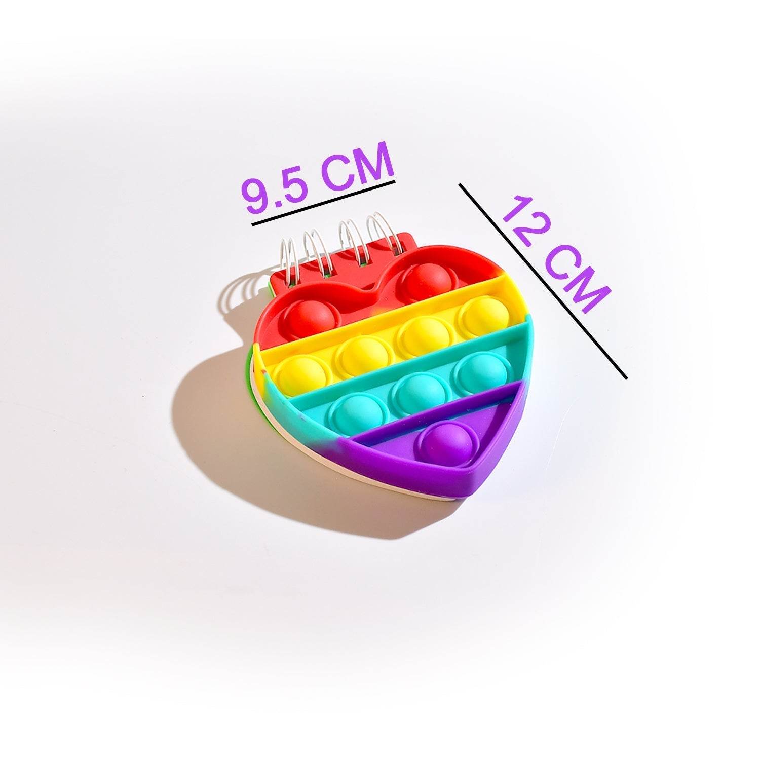 Heart pattern Pop it Fidget Spiral Notebook Bubble Push Pop Fidget Silicon Toy Book Stress Relief Anxiety School Stationery Notebook - infinityexculsivestore.com