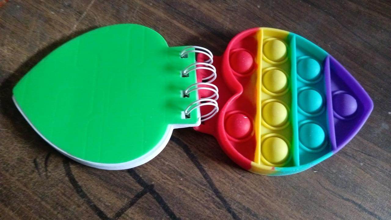 Heart pattern Pop it Fidget Spiral Notebook Bubble Push Pop Fidget Silicon Toy Book Stress Relief Anxiety School Stationery Notebook - infinityexculsivestore.com