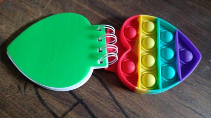 Heart pattern Pop it Fidget Spiral Notebook Bubble Push Pop Fidget Silicon Toy Book Stress Relief Anxiety School Stationery Notebook - infinityexculsivestore.com