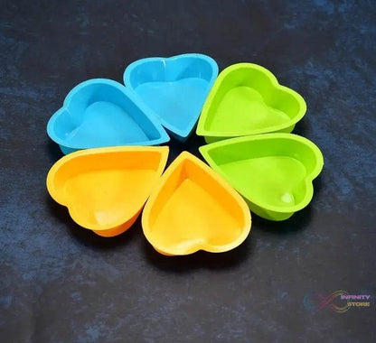 Heart - shaped Mold Silicone Mold Cake Mold Cake Tools Baking Tools Bakeware Cake Tool (pack of 6) - infinityexculsivestore.com