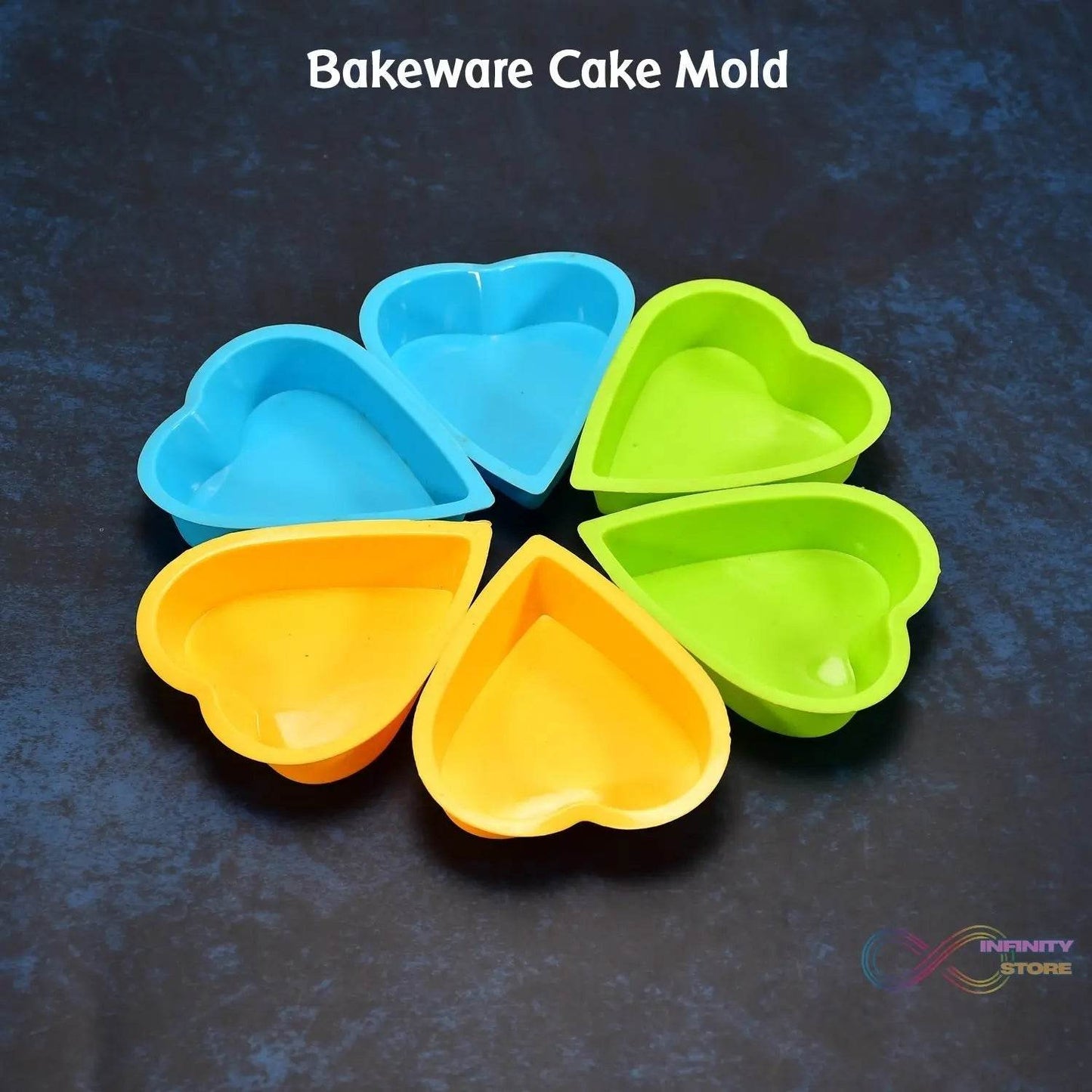 Heart - shaped Mold Silicone Mold Cake Mold Cake Tools Baking Tools Bakeware Cake Tool (pack of 6) - infinityexculsivestore.com