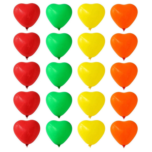 Heart shaped balloons Kinds of Rainbow Party Latex Balloons for Birthday / Anniversary / Valentine's / Wedding / Engagement Party Decoration Multicolor (20 Pcs Set) - infinityexculsivestore.com