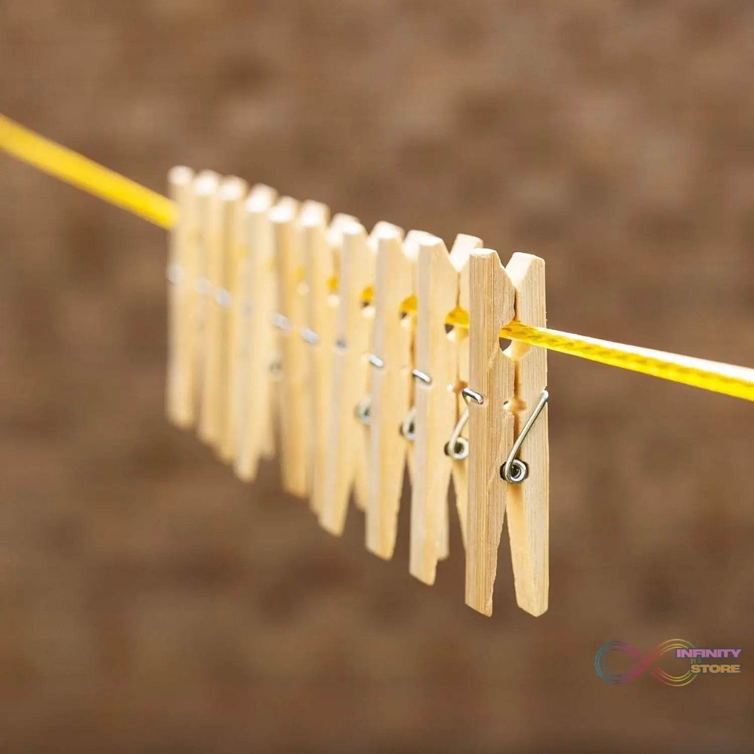 Heavy Duty Bamboo Wooden Cloth Clips / Pegs (10 Pcs Set) - infinityexculsivestore.com