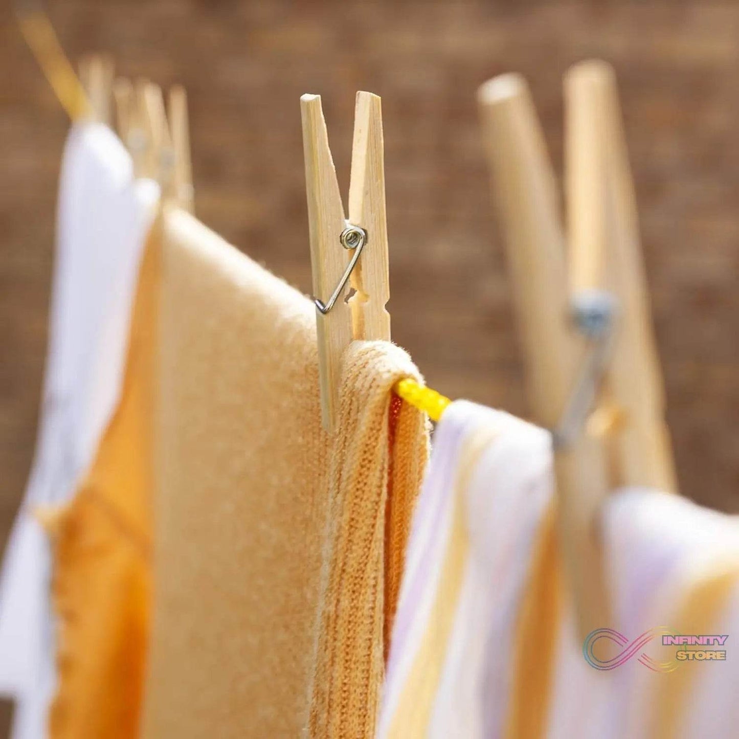 Heavy Duty Bamboo Wooden Cloth Clips / Pegs (10 Pcs Set) - infinityexculsivestore.com