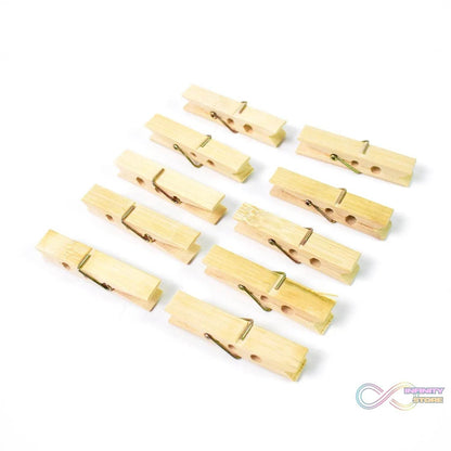 Heavy Duty Bamboo Wooden Cloth Clips / Pegs (10 Pcs Set) - infinityexculsivestore.com