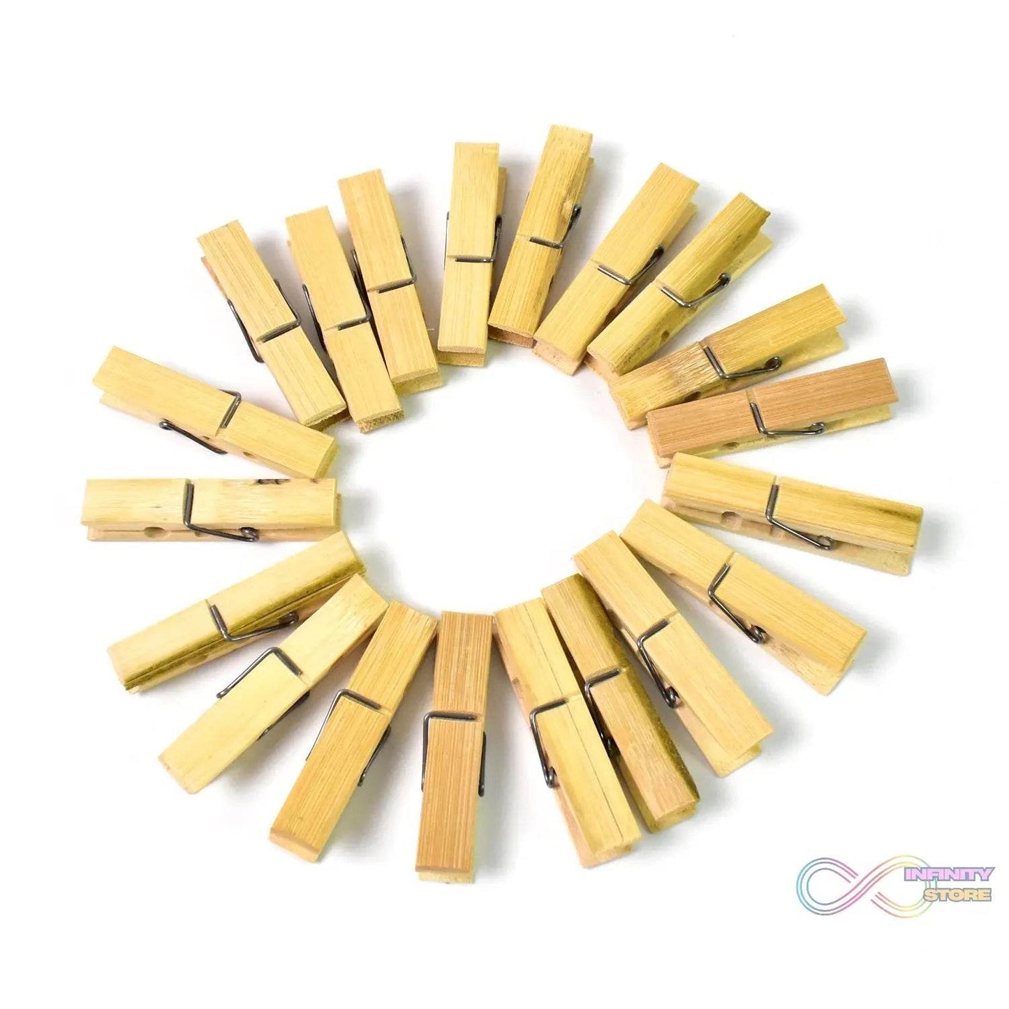 Heavy Duty Bamboo Wooden Cloth Clips / Pegs (20 Pcs Set) - infinityexculsivestore.com