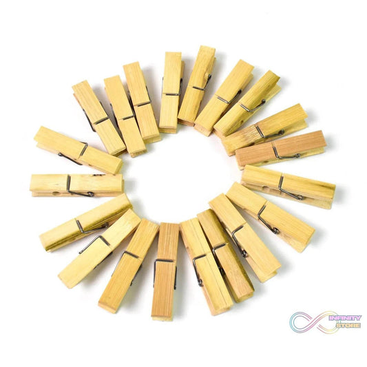 Heavy Duty Bamboo Wooden Cloth Clips / Pegs (20 Pcs Set) - infinityexculsivestore.com