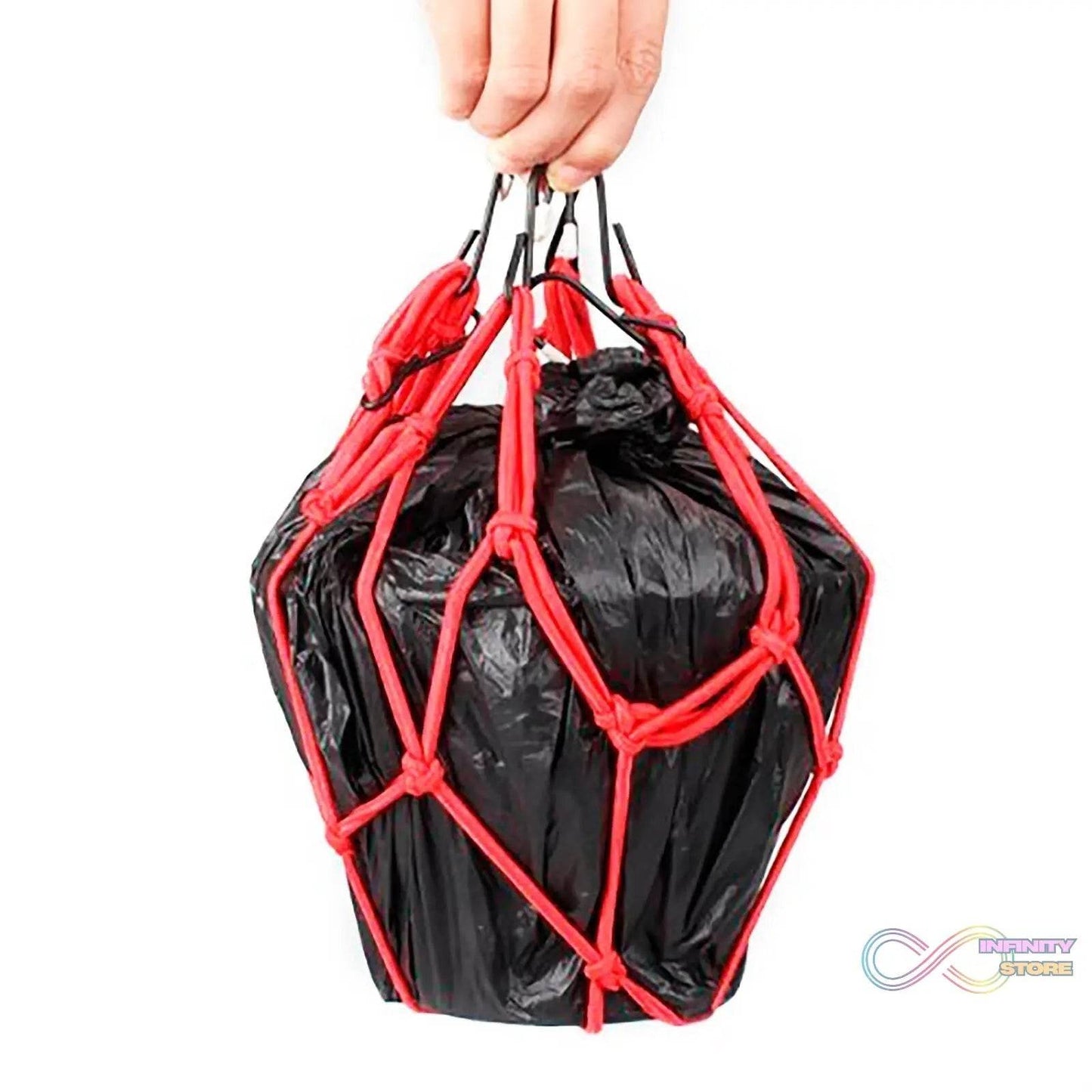 Heavy-Duty Elastic Bungee Cargo Net Mesh Holder - 4 Adjustable Hooks for Motorcycle Tank and Helmet, Octopus Holder for Backpacks and Helmets - infinityexculsivestore.com