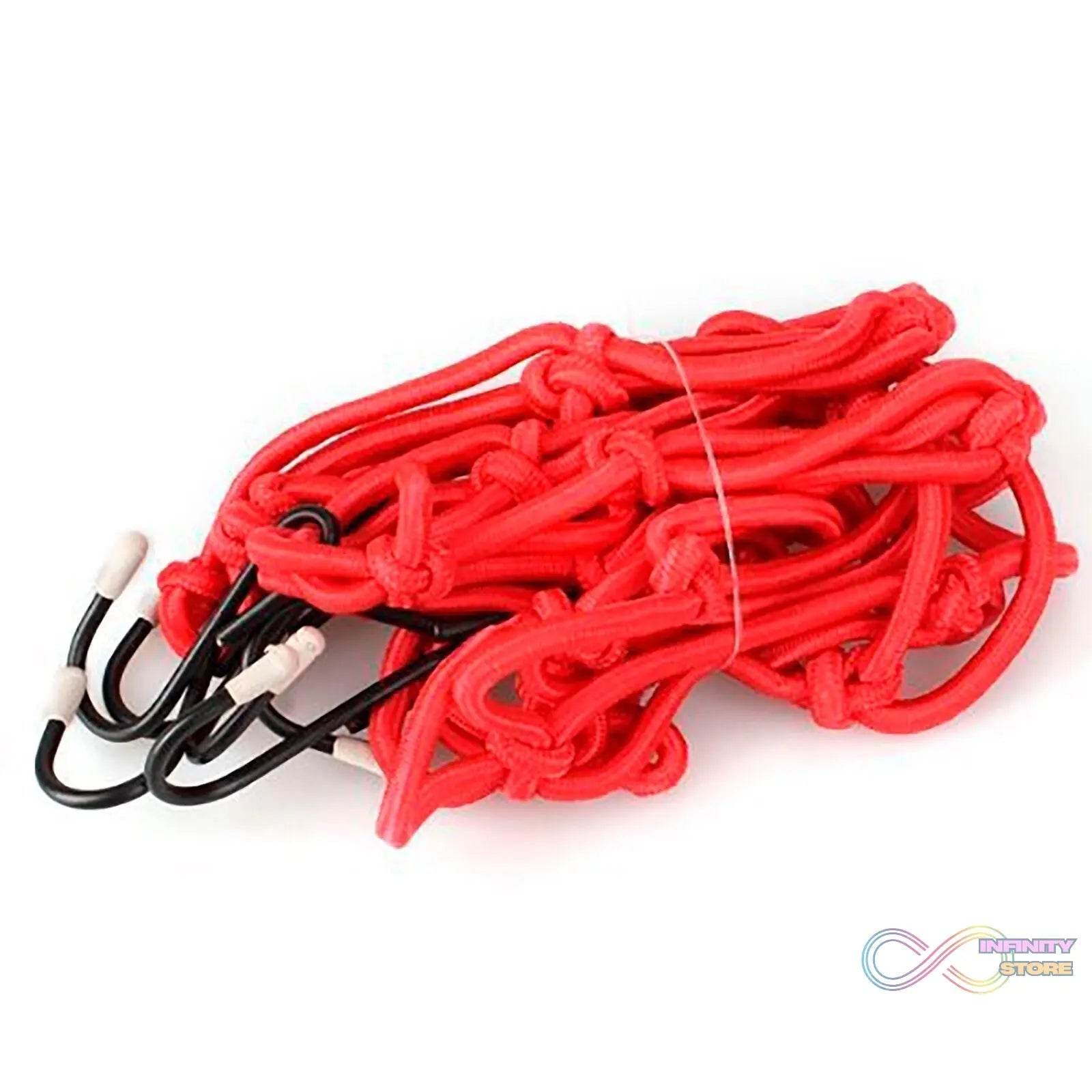 Heavy-Duty Elastic Bungee Cargo Net Mesh Holder - 4 Adjustable Hooks for Motorcycle Tank and Helmet, Octopus Holder for Backpacks and Helmets - infinityexculsivestore.com