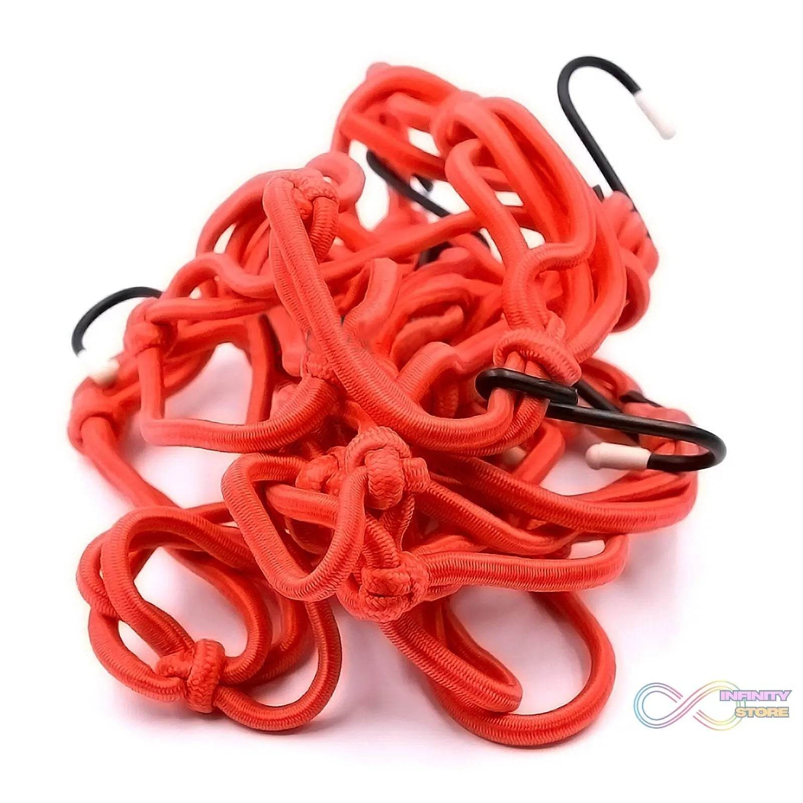 Heavy-Duty Elastic Bungee Cargo Net Mesh Holder - 4 Adjustable Hooks for Motorcycle Tank and Helmet, Octopus Holder for Backpacks and Helmets - infinityexculsivestore.com