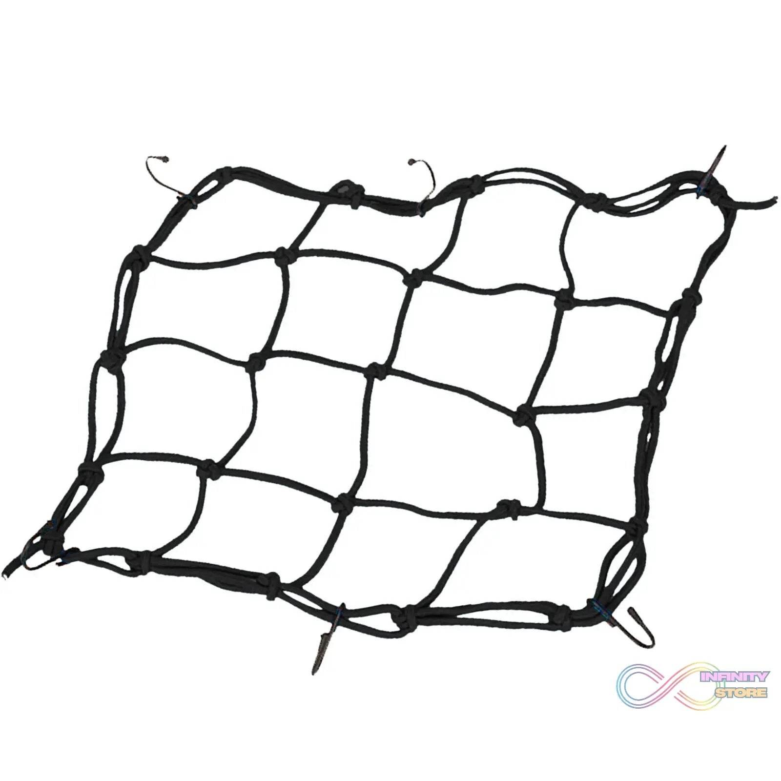 Heavy-Duty Elastic Bungee Cargo Net Mesh Holder - 4 Adjustable Hooks for Motorcycle Tank and Helmet, Octopus Holder for Backpacks and Helmets - infinityexculsivestore.com