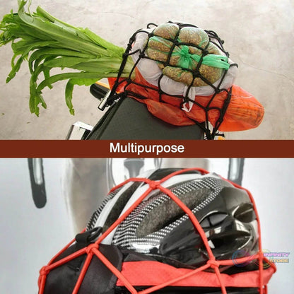 Heavy-Duty Elastic Bungee Cargo Net Mesh Holder - 4 Adjustable Hooks for Motorcycle Tank and Helmet, Octopus Holder for Backpacks and Helmets - infinityexculsivestore.com