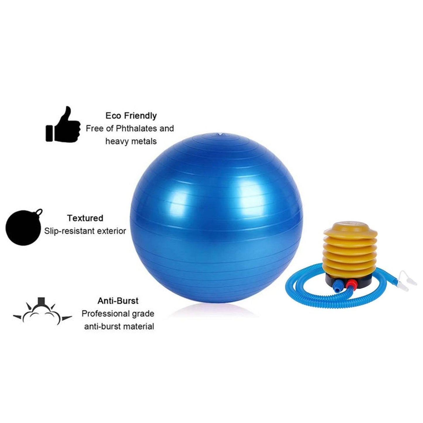 Heavy Duty Gym Ball Non-Slip Stability Ball with Foot Pump for Total Body Fitness - infinityexculsivestore.com