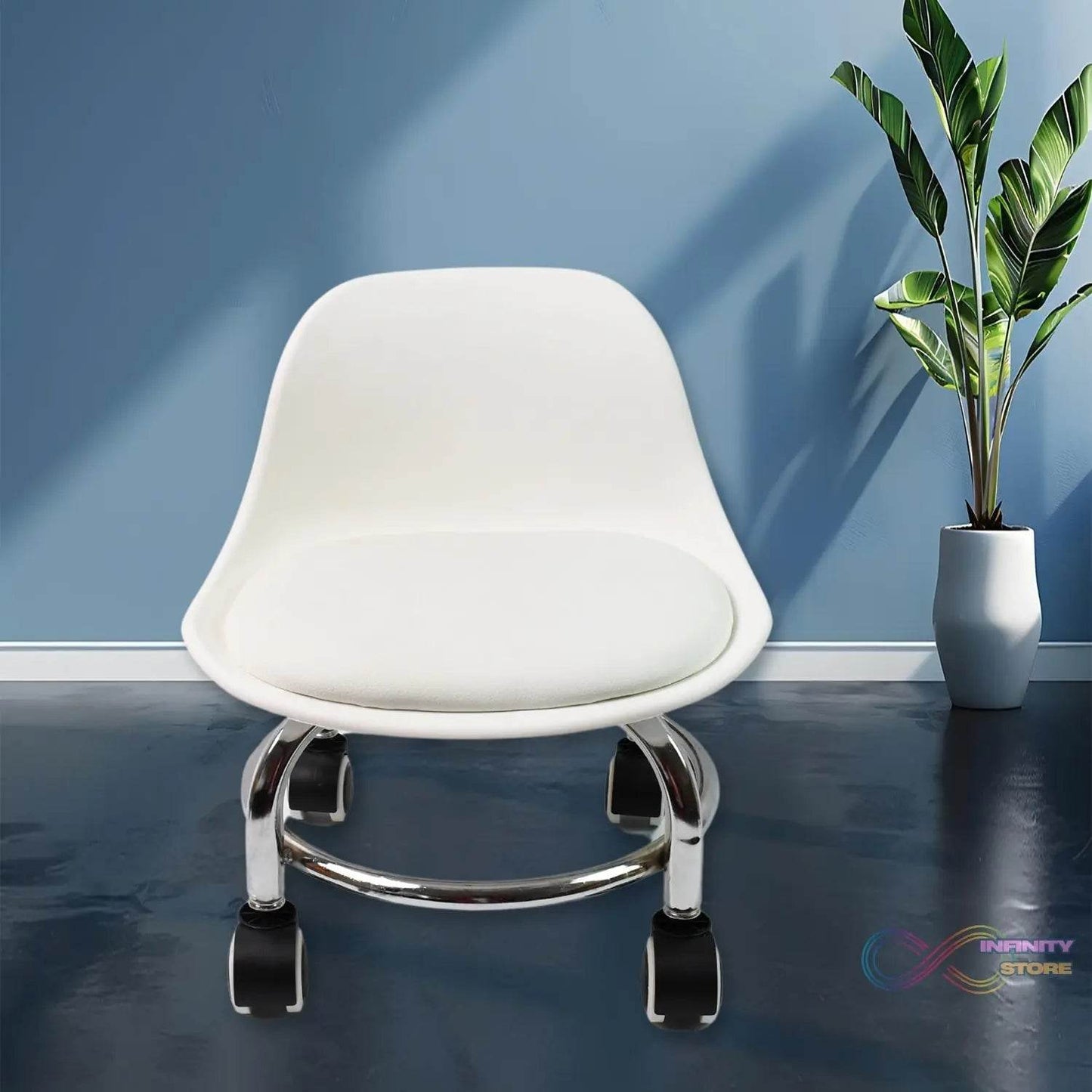 Heavy Duty Round Rolling Stool with Wheels Pedicure Stool (1 pc) - infinityexculsivestore.com