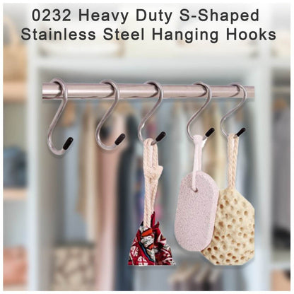 Heavy Duty S-Shaped Stainless Steel Hanging Hooks - 5 pcs - infinityexculsivestore.com