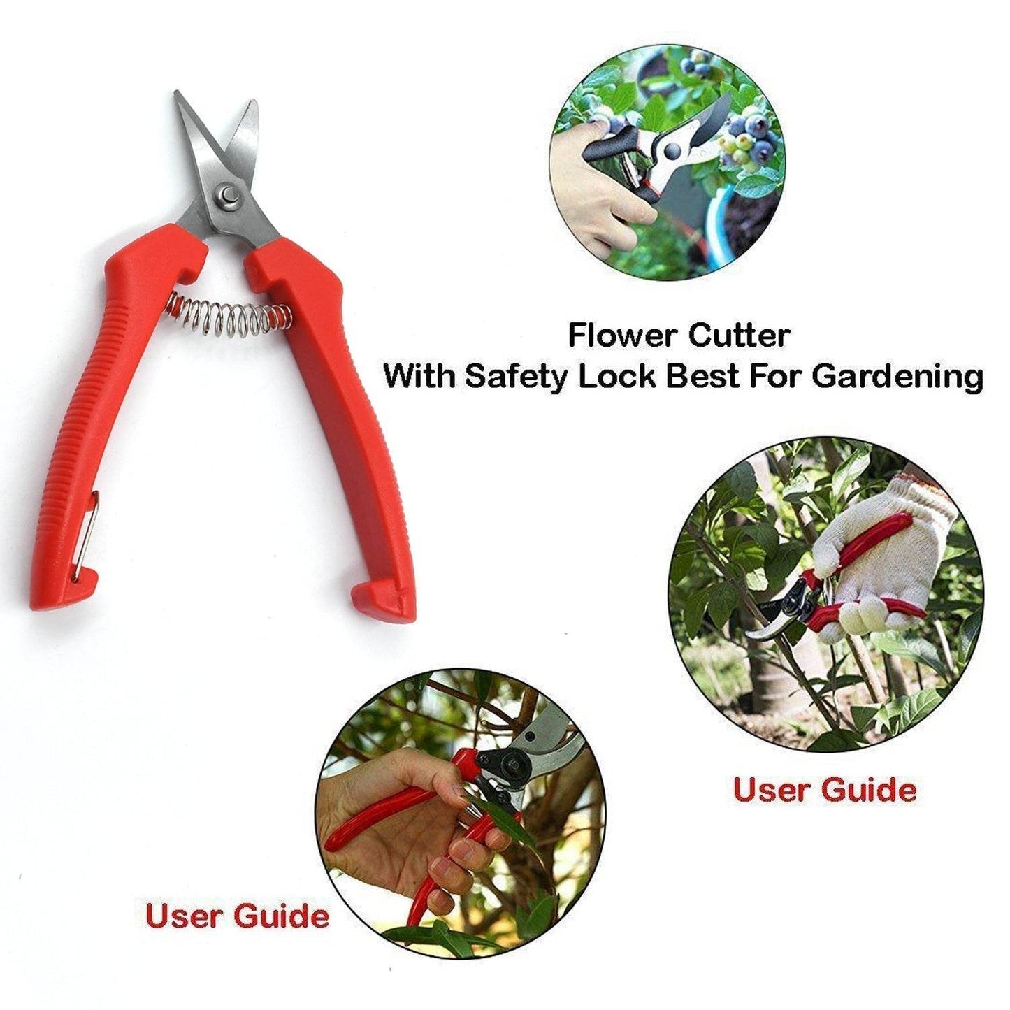 Heavy Duty Stainless Steel Cutter, Non‑slip Trimming Scissors Durable Not Easy To Wear for Gardening Pruning Of Fruit Trees Flowers and Plants (With Plastic Packing) - infinityexculsivestore.com